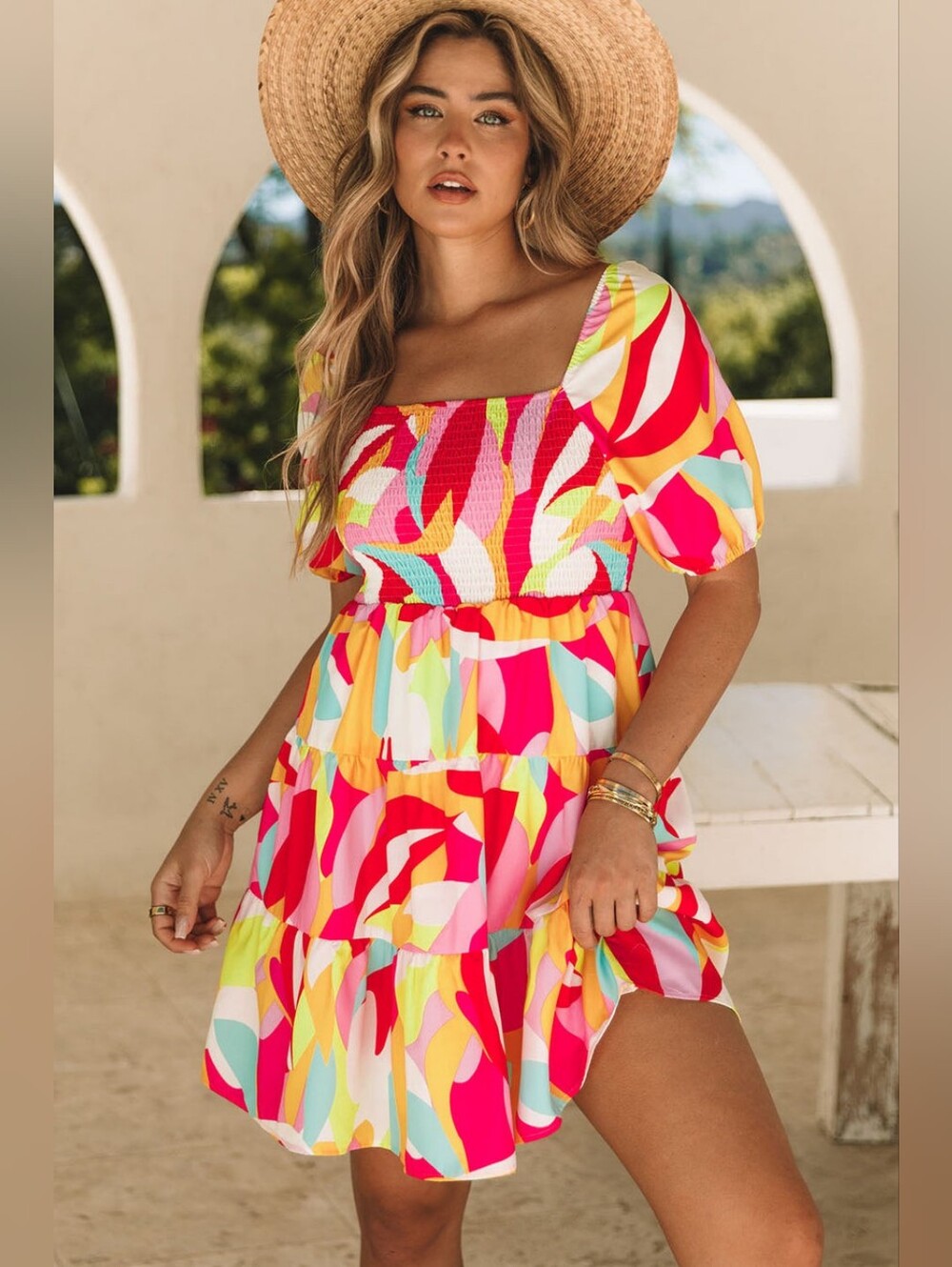 Summer Time Lovin Multicolor Babydoll Tiered Mini Dress